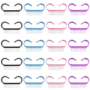 Handle Grip  Brush,20 Pieces Black Handle  Cleaning Brushes Fingernail Brushes Hand Wash Brush for  and Nails Cleaning (4 Color)