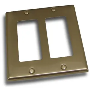 Residential Essentials  Double Rocker Switch Plate- Satin Nickel
