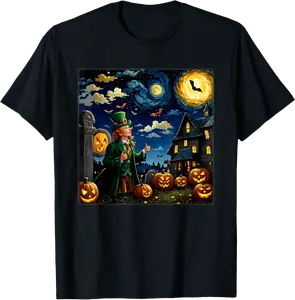 Spooky Halloween Sexy Leprechaun Starry Night T-Shirt - 31B0DCFY8X75