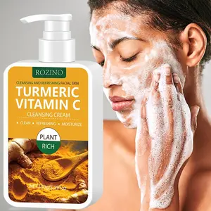 Turmeric Vitamin C Cleansing Cream, Moisturizing Hydrating Facial Cleanser, Gentle Facial Cleanser, Deep Cleansing Facial Cleanser, Facial Skin Care Product for Women & Men, Hydrate Skincare Products, Facial Foam Wash