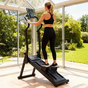 Enhanced Magnetic Stair Stepper for Home Use, 16 Adjustable Resistance Levels up to 77 lbs, Bluetooth App Support with Cup Holder, Foldable Compact Cardio Climber, 350 lb Weight Capacity