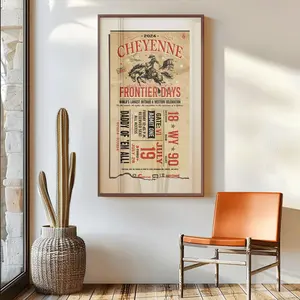 Cheyenne Frontier Days Vintage Rodeo Ticket Art Print