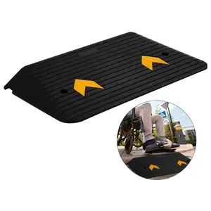 Garvee Heavy Duty Rubber Threshold Ramp for Doorways & Steps – 33,000 lbs Capacity – Non-Slip, Portable Curb Ramp for Wheelchairs, Scooters, Home Accessibility – For 3" or 4" Rise