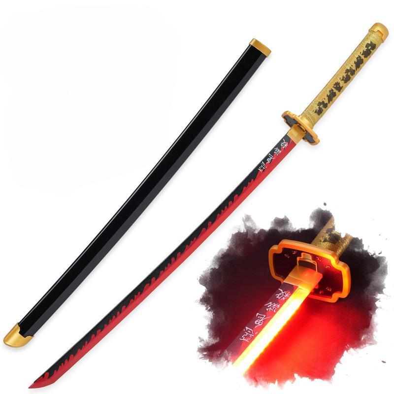 Swords Republic Light-Up Demon Slayer Katana 41 Inch Collectible Gift with Rechargeable USB Lightsaber Retractable Neopixel Lightsaber & Supplier Warranty