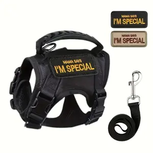 justable Cat Harness with Leash – Soft Mesh Polyester Vest, No-Pull & Escape-Proof Design, Hand Wash Only, Includes Cute “I’m Special” Patch, Ideal for Outdoor Walks & Control