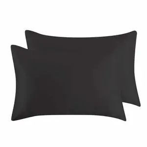 Silk Satin Zipper Pillowcase - Luxuriously Soft & Cooling for Hair & Skin Care, Breathable, Durable, Stylish, Premium Comfort for Restful Sleep, Black