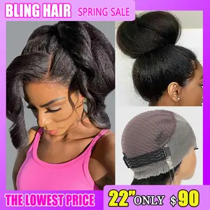 250 Density Kinky Straight 360 Full Lace Front Wigs Brazilian Pre Cut 360 Glueless Wig Human Hair 30 32 Inches Invisi Strap 360 HD Lace Frontal Wig Kinky Straight Human Hair Glueless Wig High Density Preplucked TikTokShopBlackFriday