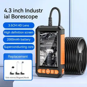 Endoscope Camera with Light, 4.3" Inspection Camera, 1080P HD Borescope Camera with 8 LED Lights, Snake Sewer Camera, Semi-Rigid Cord Drain Pipe Camera Gadgets Tool For Men