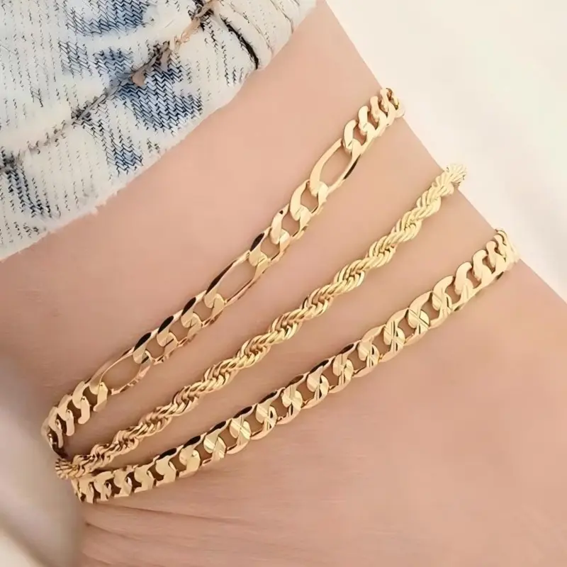 3 Piece Set Foot Chains, Simple Fashion Design Anklets, Perfect for Daily Wear, Stylish Accessory for Women, Casual Jewelry, Fashion Jewelry Accessories, Fashionable Accessories