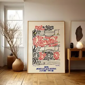 [Sale off up to 65%][Free Ship][No Frame] Keith Haring Montreux Jazz Museum Quality Print, Keith Haring Poster, Pop Art, Keith Haring Print