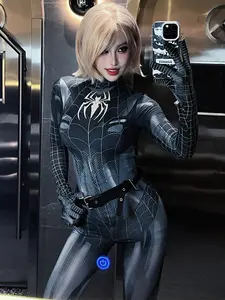 Passionate No-Removal All-In-One Cosplay, Seductive Spider-Man Costume Set for Women, Perfect for Halloween & Comic Con Events