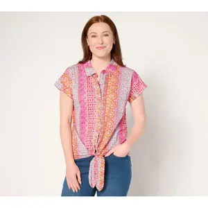 Belle Beach by Kim Gravel Cabana Knit Boho Beach Camp Shirt