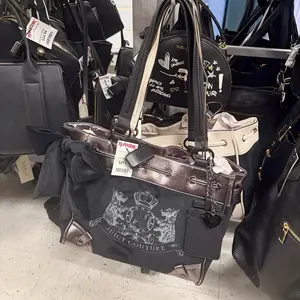 Juicy Couture Scottie Dog Velour Tote Handbag - Daydreamer Design, All Colors Available, Stylish & Versatile