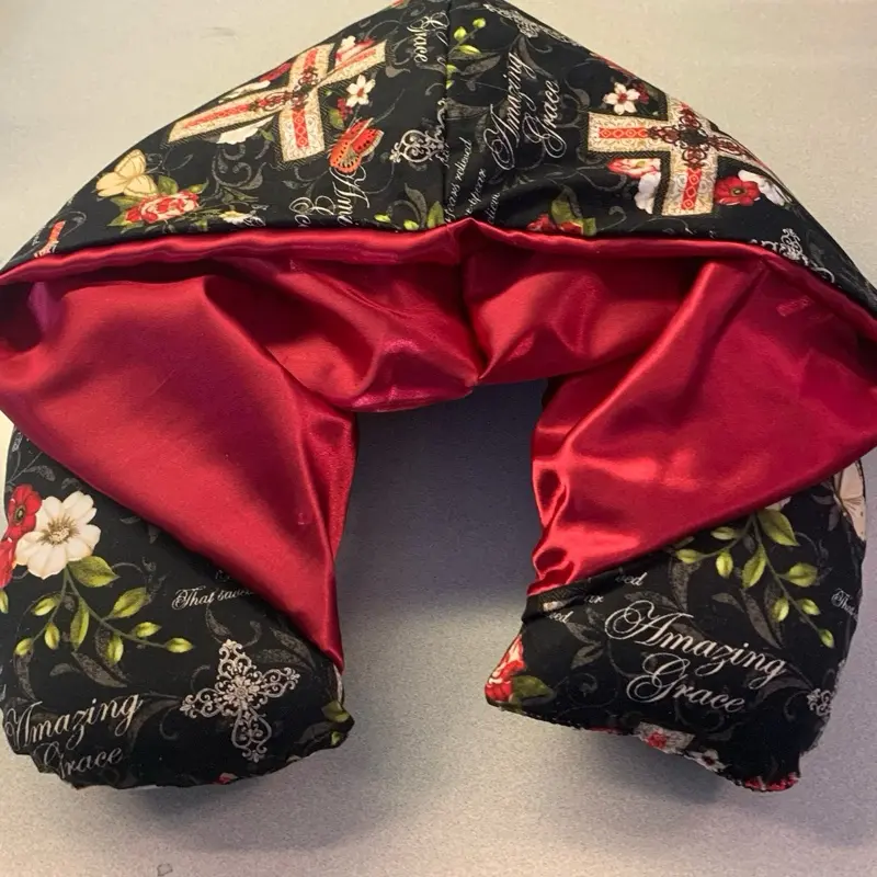 Travel Napz - Religious Theme Travel Pillow w/ Satin Lined Hood For Hair Protection and Ultimate Travel Comfort!