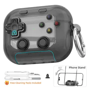 For AirPods Pro 3 Case 2025, with Pressable Button, Safety Lock & Phone Stand for Apple Air Pod Pro 3 4 Gen Cover, Cool Funny Gifts Case for Women Men to Relief Stress or Pass The Time