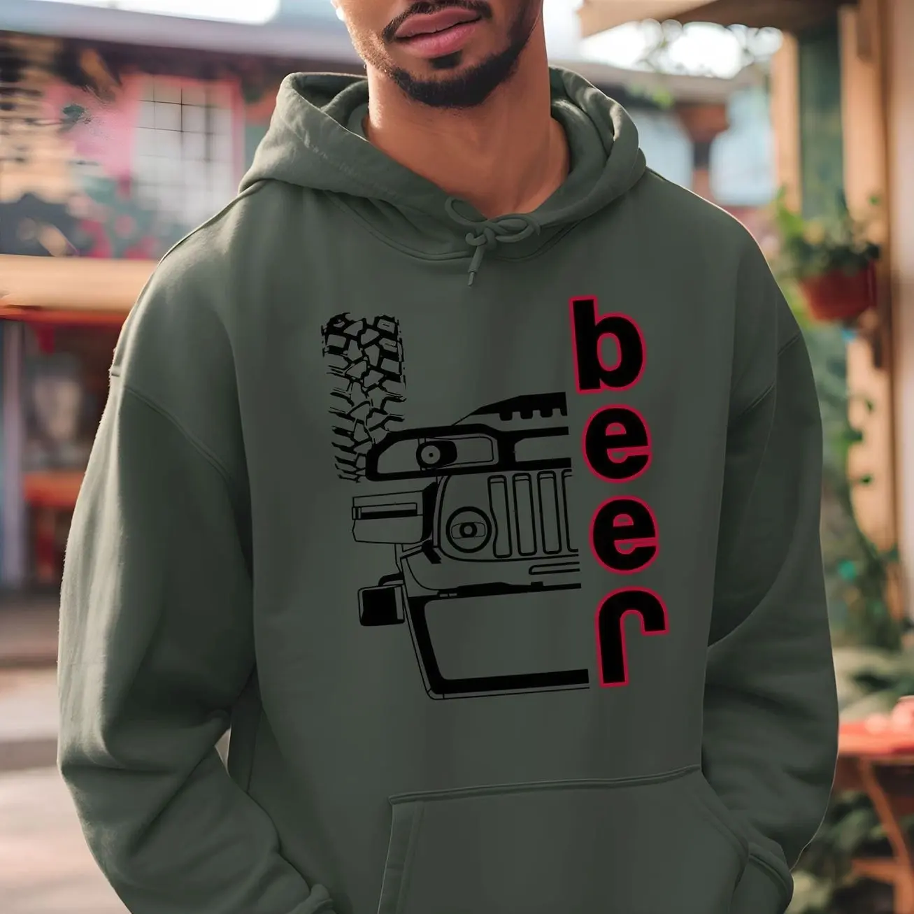 Upside Down Off-Road Vehicle Beer Unisex Pullover Hoodie T-Shirt, Car Enthusiast and Fans Gift