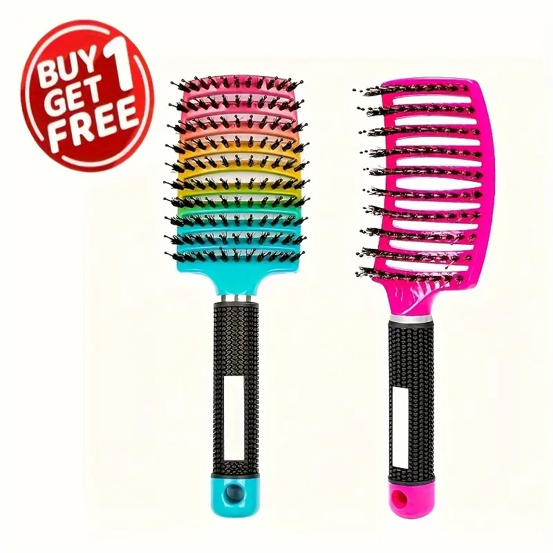 2pcs Detangling Brush Bristle Hair Brush, Detangling Brush, Detangle Brush Bristle Brush, Flexible Detangle Comb, Detangling Comb for Wmen,Unentanglement, massage hollow comb