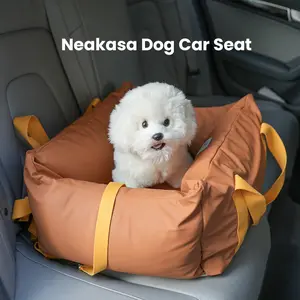 Neakasa Pet Car Seat-Extra Soft & Thick- Waterproof Pet Booster Seat for Car, Portable Pet Bed Car Seat with Fixed Buckles and Safety Leash