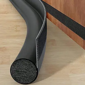 Upgrade Artificial Leather Door Bottom Seal Strip Set, Noise Reduction, Windproof, Non-Slip Adhesive Foam Insulation, Easy Installation