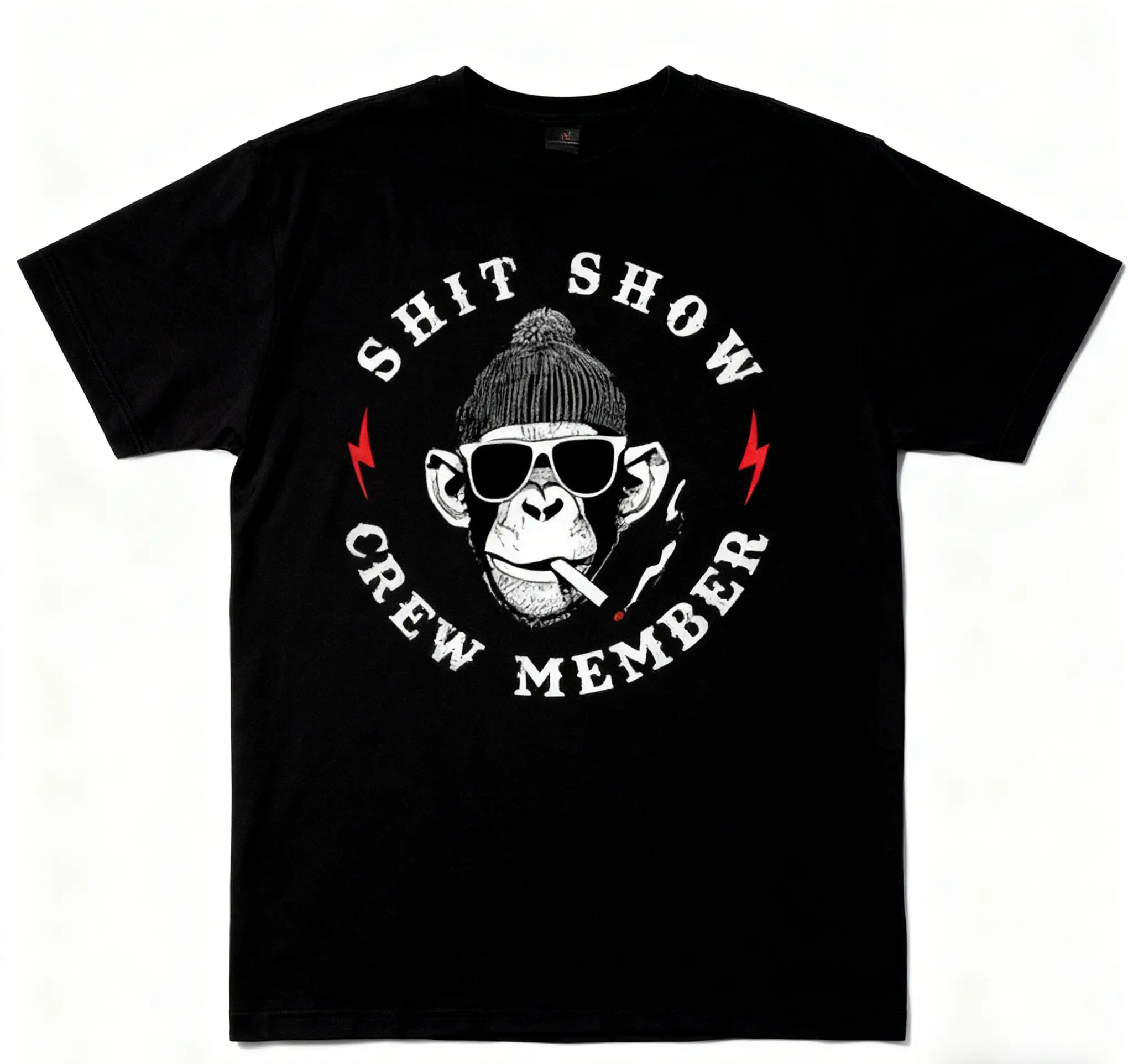 SHIT SHOW CREW MEMBER For Smoking gorilla Graphic Tee Shirt y2k cotton fashion Streetwear humor Comfort four seasons Shortsleeve Casual Unisex Holiday gifts