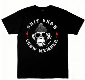 SHIT SHOW CREW MEMBER For Smoking gorilla Graphic Tee Shirt y2k cotton fashion Streetwear humor Comfort four seasons Shortsleeve Casual Unisex Holiday gifts