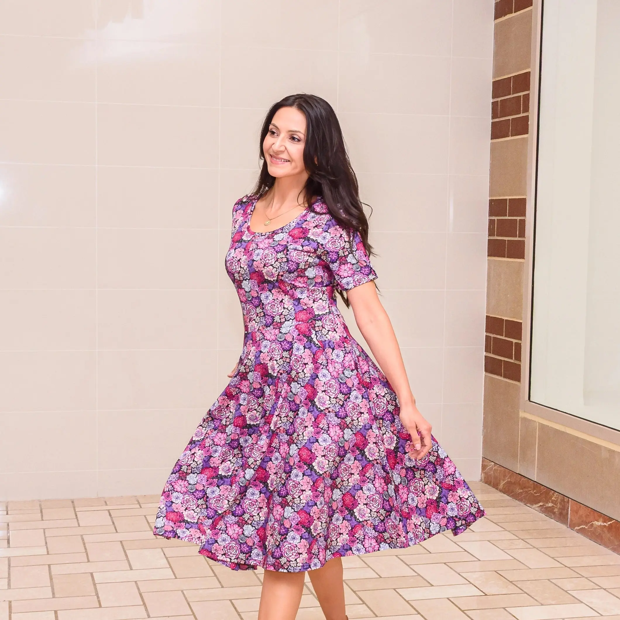 Succulents Twirl Dress with Pockets
