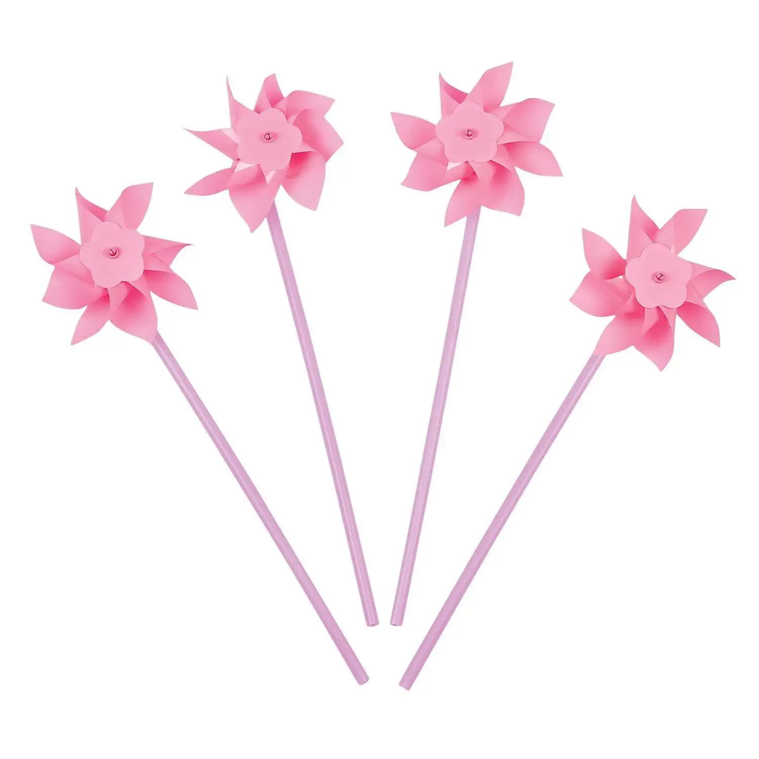 36-Pc. Light Pink Plastic Pinwheels - Classic Unisex Novelty Toy, Decoration, Party Decor, OTC Simple Assembly Ornaments (3 Dozen per Unit)