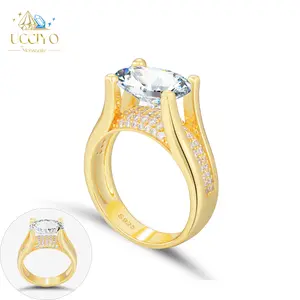 R0175 14k Elegant Engagement Rings – Sparkling Cathedral & Handmade White Oval Cut Rings for Women – Perfect for Engagement, Special Celebrations & Timeless Style