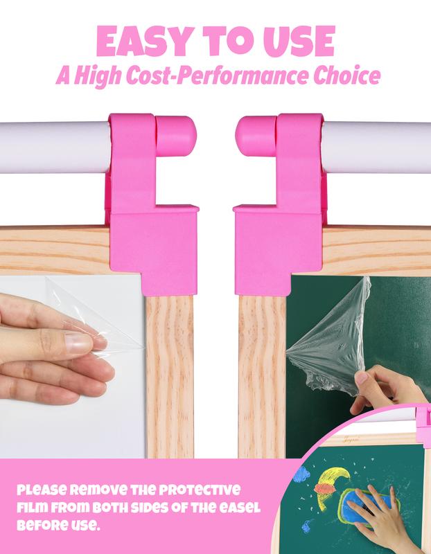 Joyooss Kids Easel Wooden Double-Sided with Paper Roll Joyooss 126 PINK