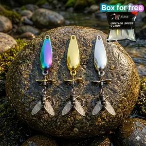 3 Pack Metal Spinner Baits, 3D Realistic Blade Fishing Lures with Propeller for Freshwater Bass Trout for Pond Lake River Angler