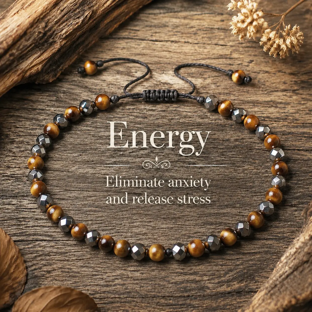 Natural Black Obsidian Tiger Eye Hematite 4mm 6mm Beads Healing Spiritual Triple Protection Bracelet for Women - Handmade Faceted Beads Adjustable Bracelet