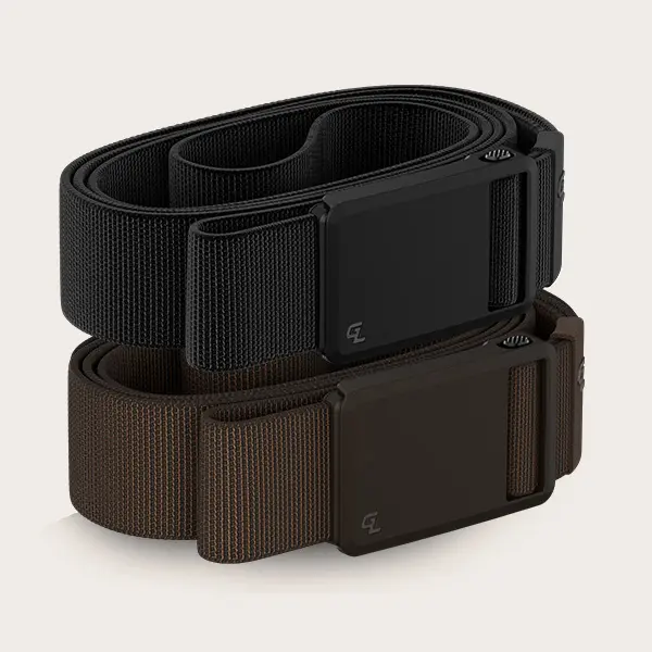 Groove Life Groove Belt Ultra Bundle - Black & Trek | Comfortable, Lightweight, Durable, Adjustable Stretch Belt for Men, Magnetic Curved Polymer Buckle, Machine Washable, Limited Lifetime Warranty