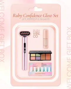 [RUBY VIBE CO] Confidence Glow Set Lift Sculpt Beauty Wand Primer Concealer Reflective Nail Kit