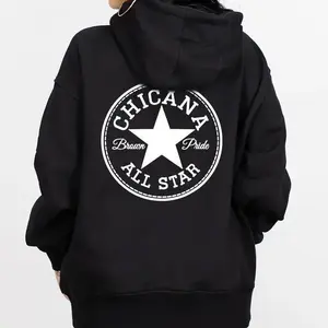 Chicana Brown Pride, Chicano Clothing, Mexican Clothes, Oversized Graphic Tee Medium Heavy Polyester Sweatshirt Hoodie  for Men & Women