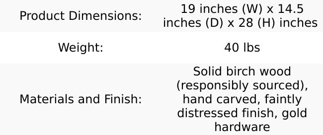 La Reine Bedside Table