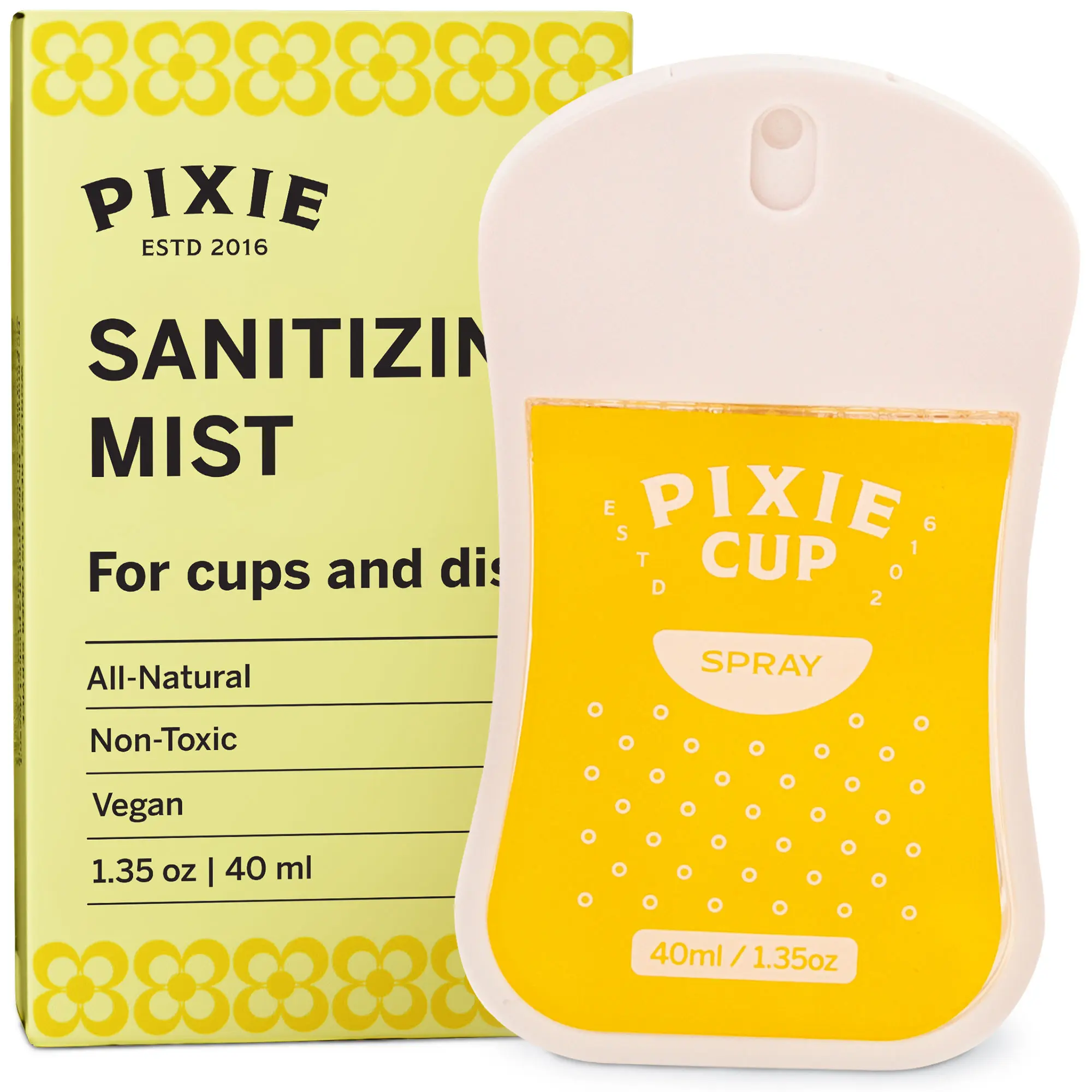 Pixie Natural Cleanser for Menstrual Cups, Discs and Reusable Applicators - Complete Sanitization in a Quick Spray - 100% Hypoallergenic & Plant-Based Ingredients for Feminine Care