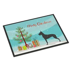212 MAIN Great Dane Merry Christmas Tree Printed Art Mat, 24x36", Fade-Resistant, Rubber-Backed, Indoor-Outdoor Use