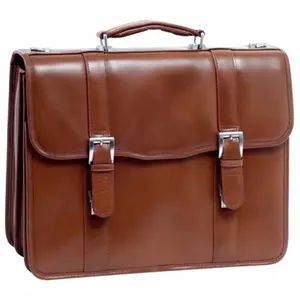 Flournoy - Brown Leather Double Compartment Laptop Case