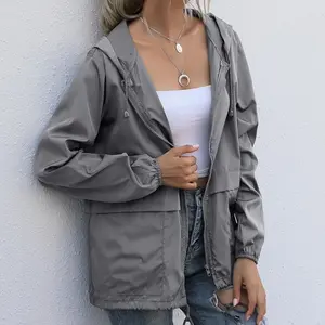 Women's Waterproof Raincoat Lightweight Rain Jacket Hooded Windbreaker with Pockets for Outdoor rock star puffer jacket peacoat trench coat puffer jacket