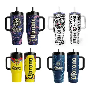 Retro Mexico Soccer Club America Third Away Tumbler 40oz Handle Cup Soccer Club Inspired Travel Mug Fan Drinkware Gift