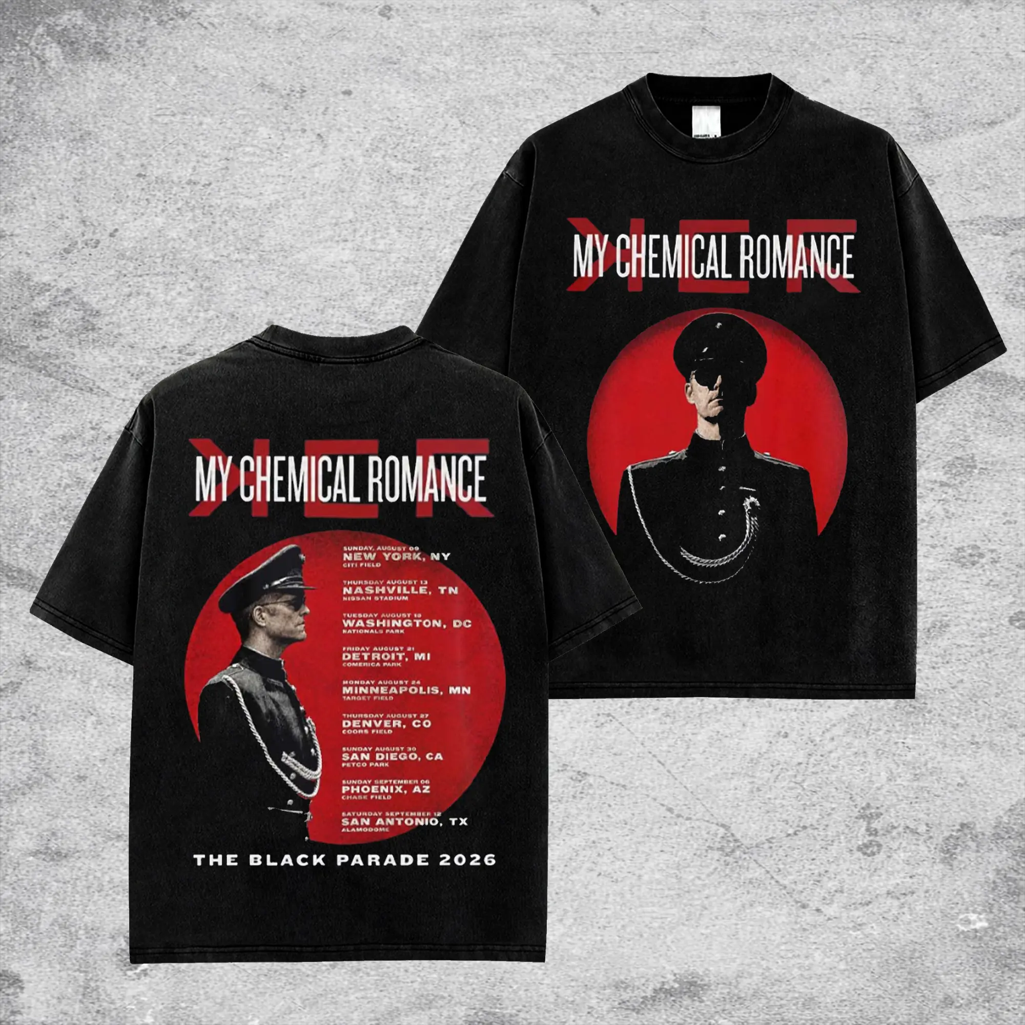 [$$$MANLIFE] MCR The Black Parade Tour 2026  Grand Immortal Dictator Retro Unisex 100% Heavyweight Cotton T-Shirt –Long Live The Black Parade World Tour 2026 T-Shirt, Classic Emo Rock Cotton Tee, Emo Metal Rock Band Shirt, Gift for Rock Fans