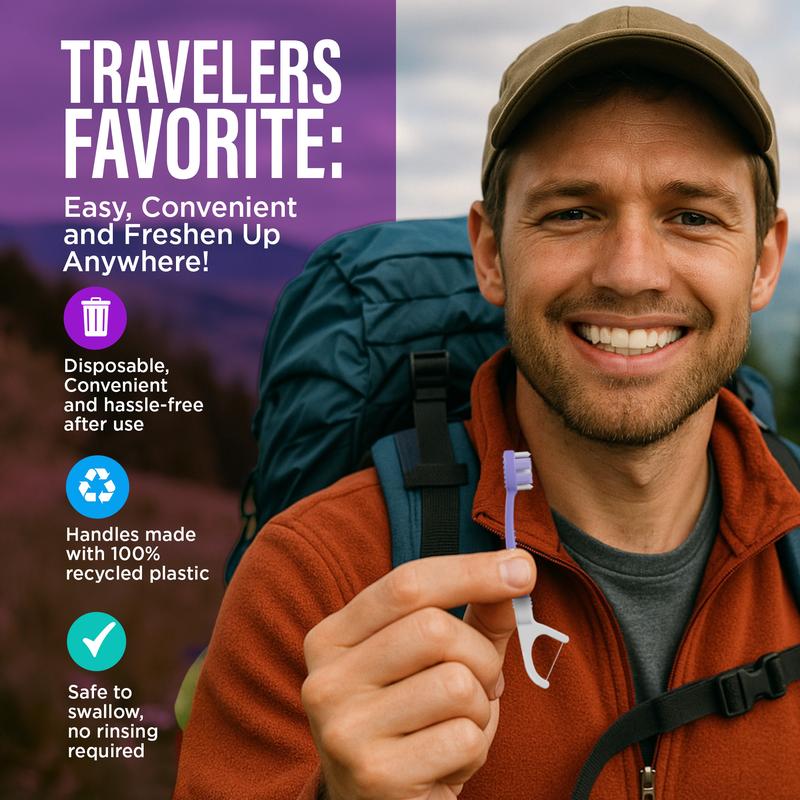 GuruNanda 6-in-1 Ready to Go Butter on Gums Pre-Pasted Toothbrushes 2.0 - 21 Count