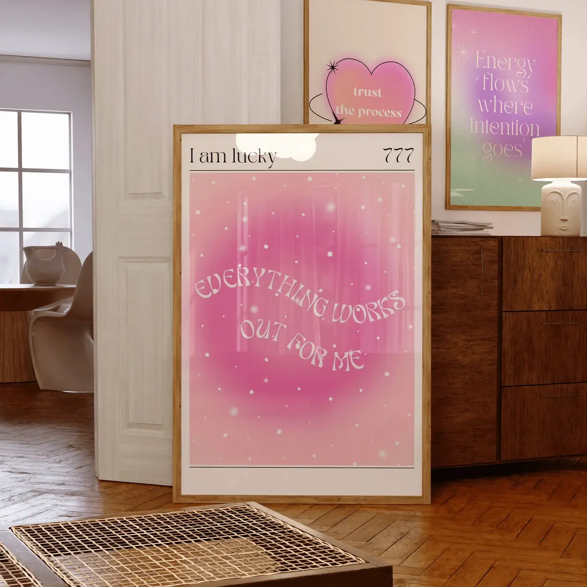 Pink Positive Energy Aura Poster ~ Spiritual Poster ~ Gradient Print ~ Colourful Aura Poster ~ Aura Wall Art ~ Trendy Wall Art ~ Y2k Poster Unframed
