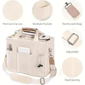 Urban Fashion Canvas Crossbody Bag - Multi-pocket Storage Tote Bag, Spacious and Lightweight, with Secure Zipper Opening and Closing, Ideal for Work and Weekend Trips
