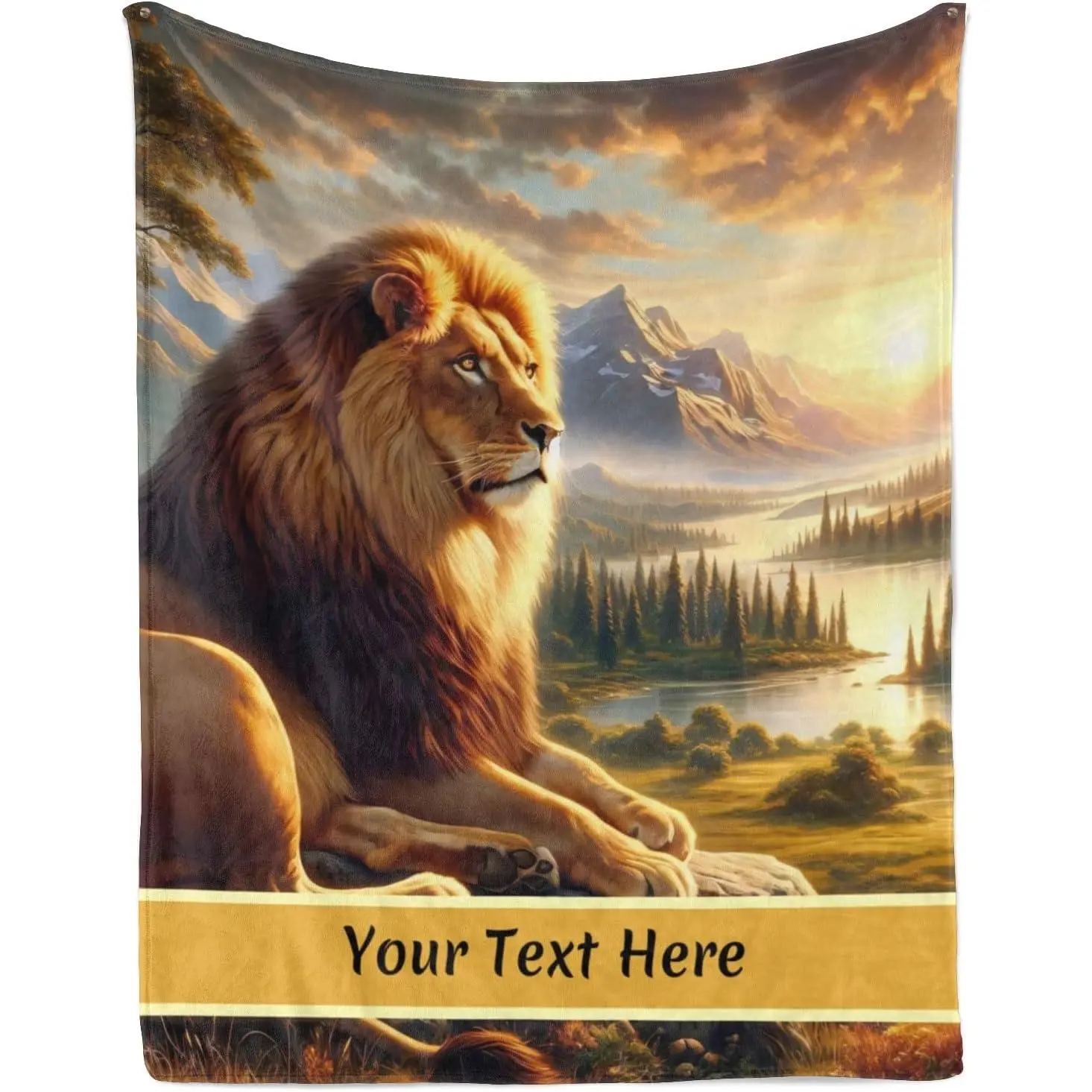 Customized Lion Blanket, Ultra Soft Micro Flannel Blanket for Bed Couch Living Room(Adult), 60 x 80 Inches