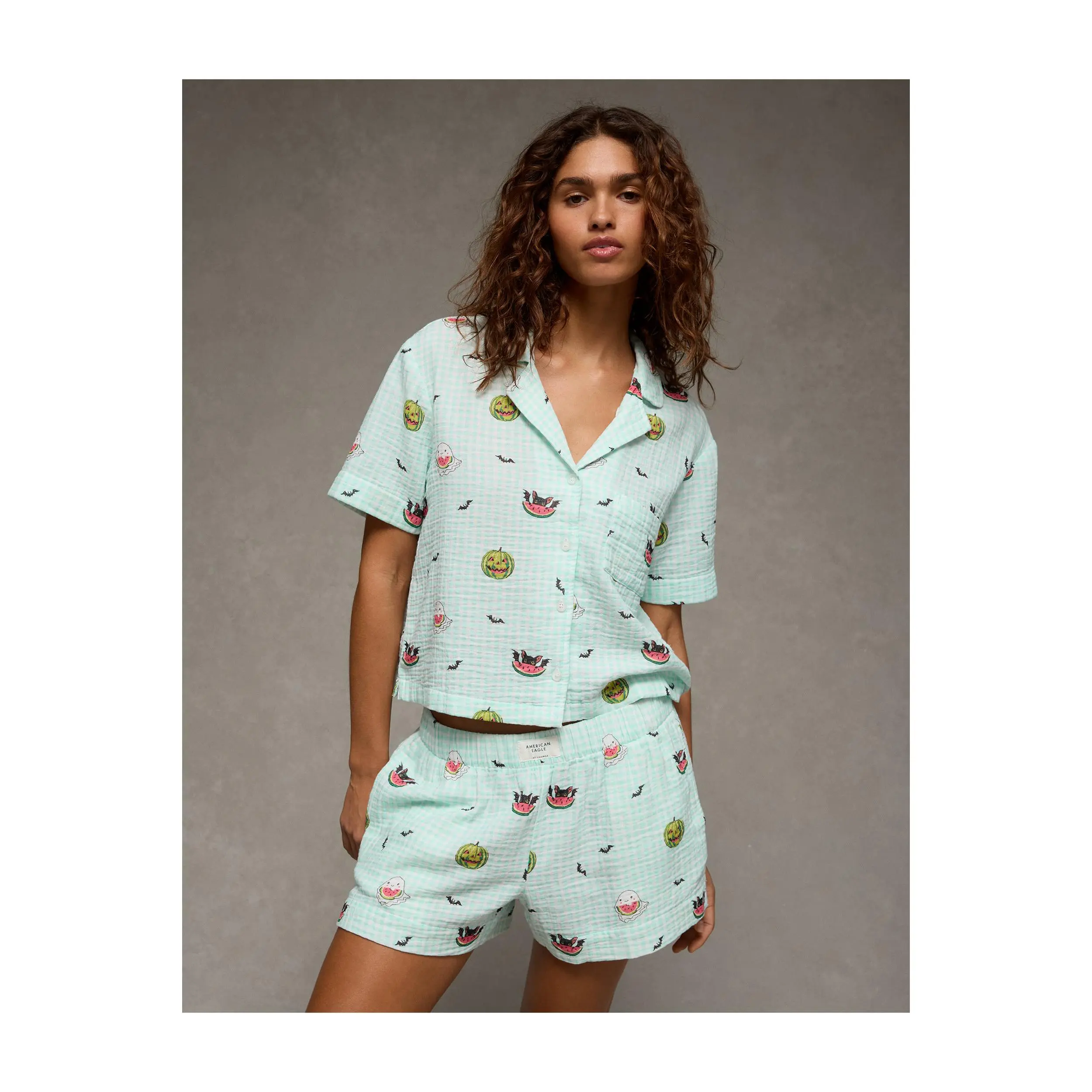 AE Cotton Gauze Short-Sleeve PJ Set