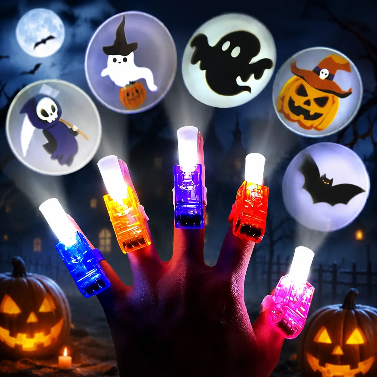 36 PCS Halloween LED Finger Lights, Halloween Party Favors for Kids LED Light Up Toys Classroom Rewards Gifts, Halloween Treats Goody Bag Filler