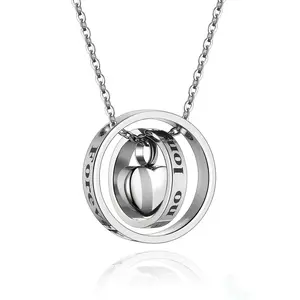 Forever in my heart Cremation Keepsake Memorial Necklace Ash Holder SilverPlated