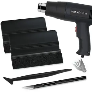 Heat Gun Set for Vinyl Wrap, Car Wrap Kit for Window Tint, Include Heat Gun, Plastic Felt Squeegees,Scraper Tool Kits for Car Film Installation,for DIY Craft Embossing Shrink Wrapping,Crafts,Shrinking PVC,Stripping Paint