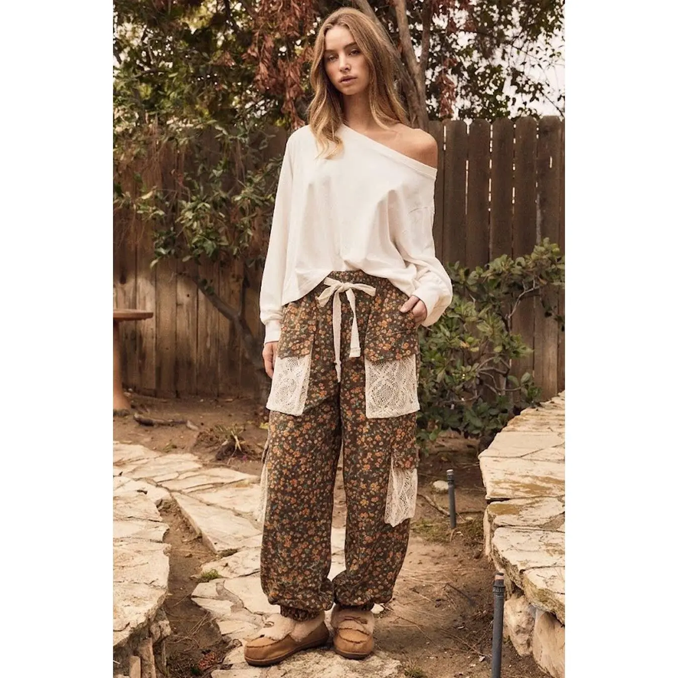 Junie Flower Print Bubble Pants